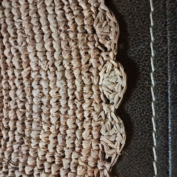 Liz Claiborne Floppy Sun Hat with Ribbon and Wooden Bead Raffia Crochet Straw - Picture 8 of 8